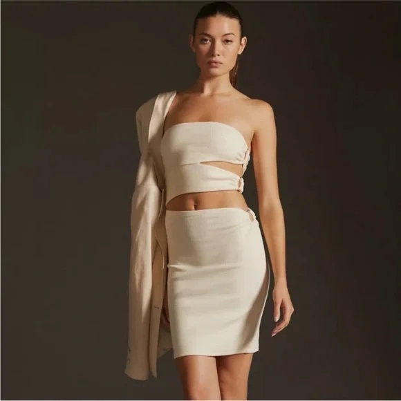 anthropologie brown strapless dress Final Sale Plus Size Midi BodyCon Dress with Waist in Brown Design